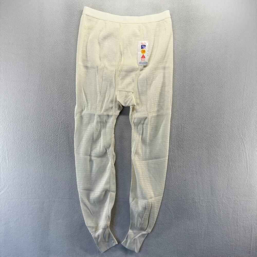 Vintage Sears Long Johns Bottoms Pants men's Medium Tall White USA made NEW 80s